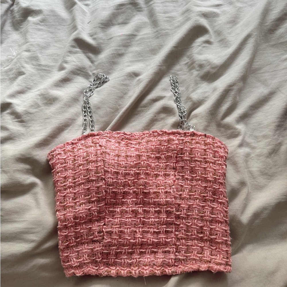 Pink Chain Strap Women Top